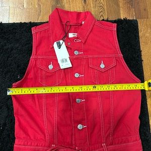 Super cute red Levi’s romper.